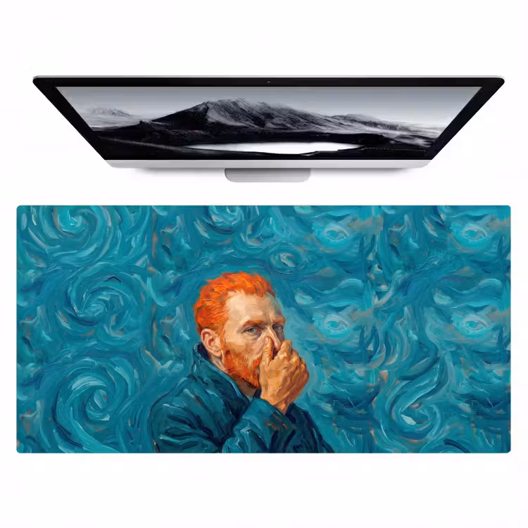 Bureau onderlegger - Portret - Klassiek - Blauw — 1