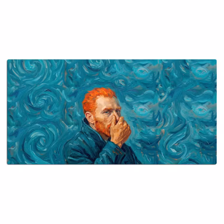Bureau onderlegger - Portret - Klassiek - Blauw — 2