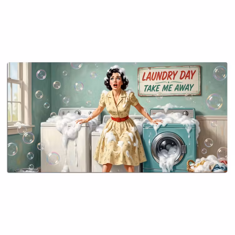 Bureau onderlegger - Retro - Blauw - Vrouw — 2
