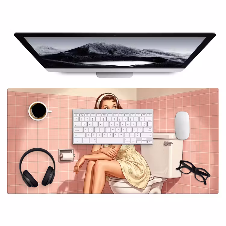 Bureau onderlegger - Roze - Retro - Vrouw — 4
