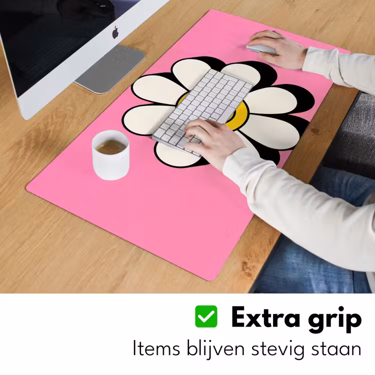 Bureau onderlegger - Smiley - Bloem - Roze — 6
