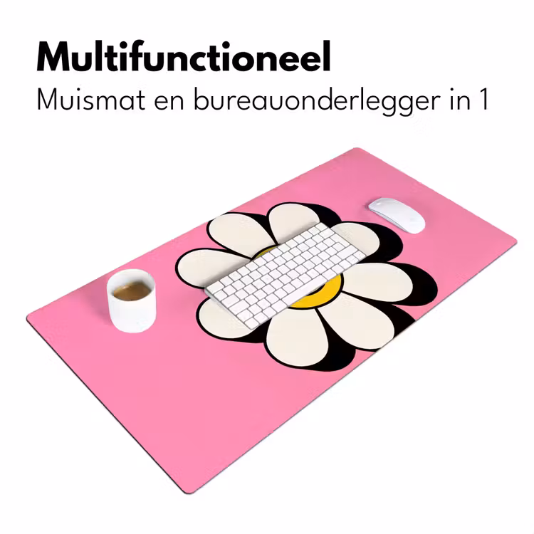 Bureau onderlegger - Smiley - Bloem - Roze — 7