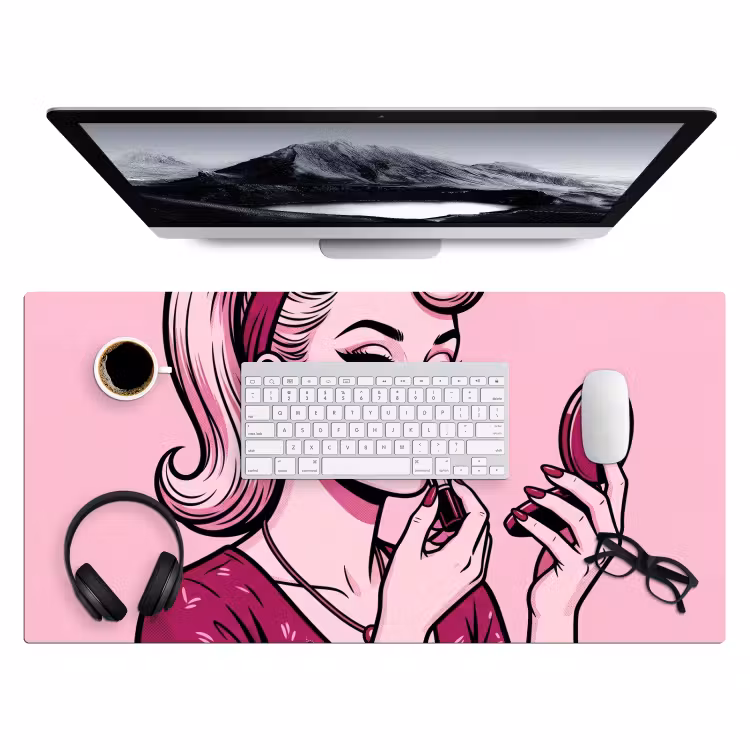 Bureau onderlegger - Vintage - Vrouw - Roze — 4