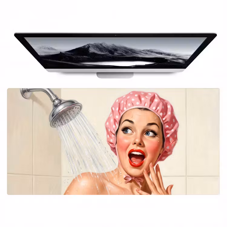 Bureau onderlegger - Vrouw - Douche - Roze — 1
