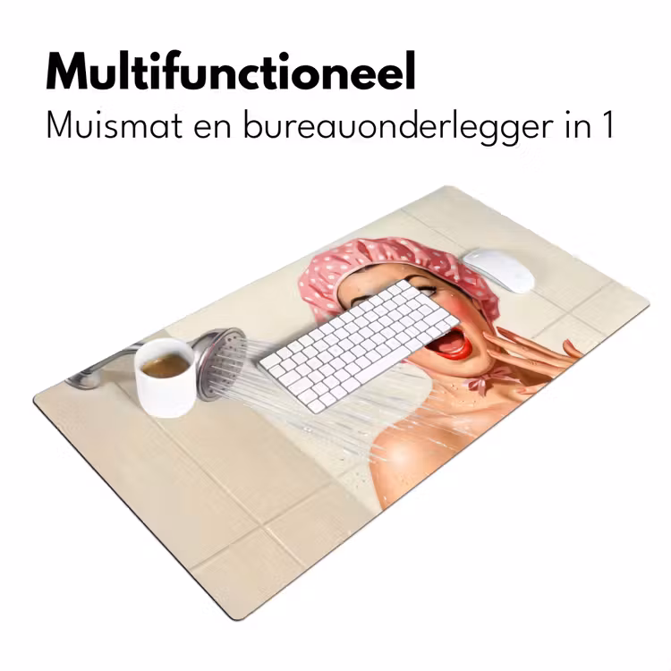 Bureau onderlegger - Vrouw - Douche - Roze — 7