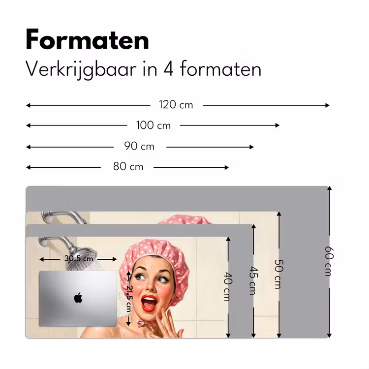 Bureau onderlegger - Vrouw - Douche - Roze — 8