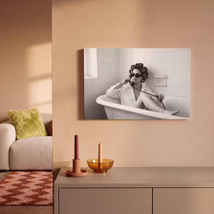 Canvas schilderij - Bad - Vrouw - Zwart - Wit — 2