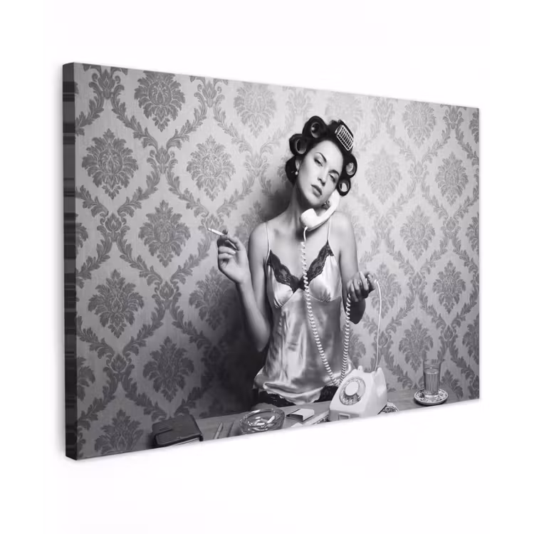 Canvas schilderij - Chic - Vrouw - Zwart - Wit — 1
