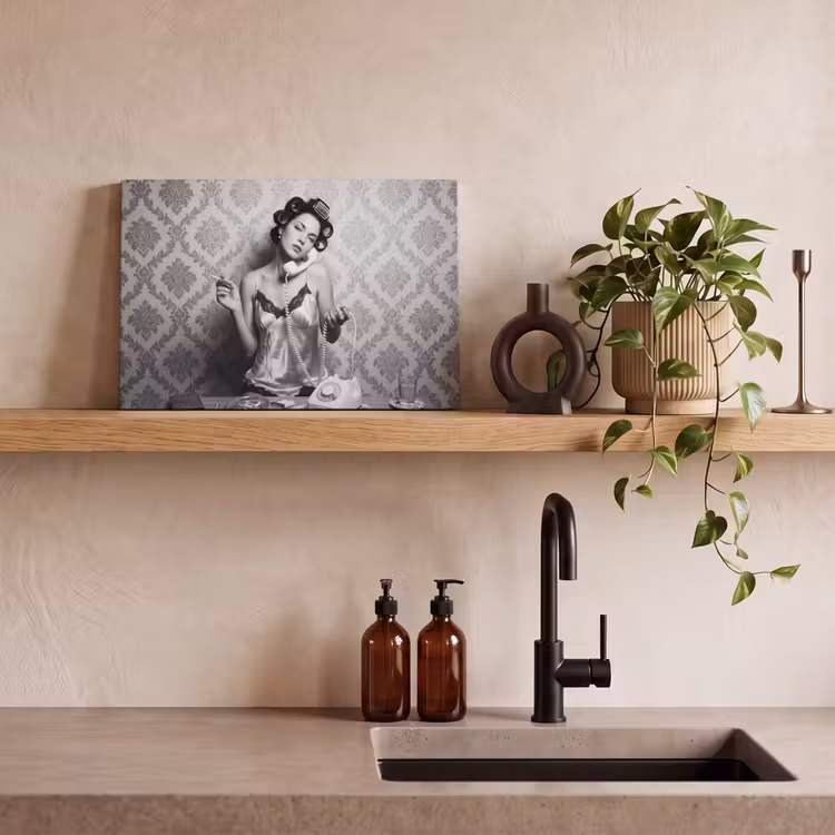 Canvas schilderij - Chic - Vrouw - Zwart - Wit — 3
