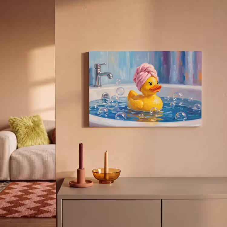 Canvas schilderij - Creatief - Badeend - Kleurrijk — 2