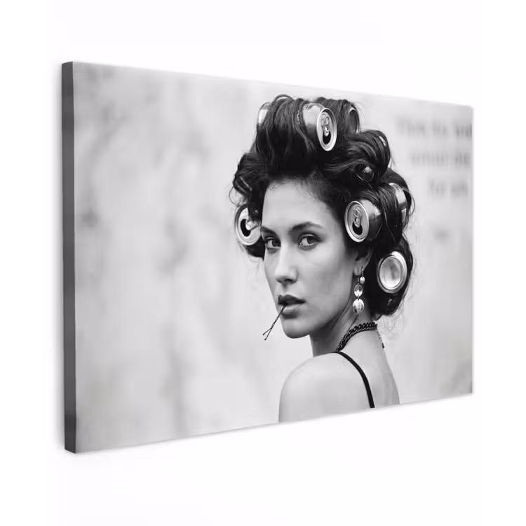 Canvas schilderij - Edgy - Vrouw - Zwart - Wit — 1