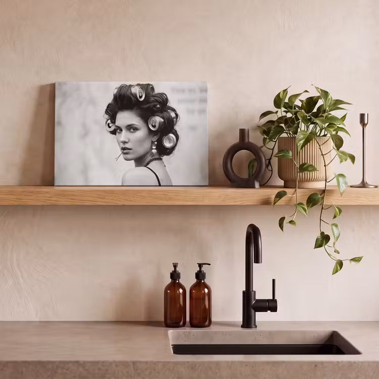 Canvas schilderij - Edgy - Vrouw - Zwart - Wit — 3
