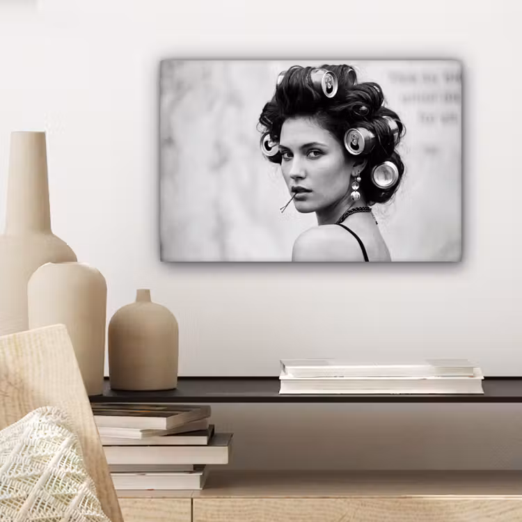 Canvas schilderij - Edgy - Vrouw - Zwart - Wit — 5