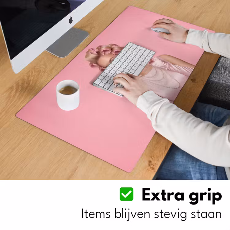 Bureau onderlegger - Vrouw - Roze - Parelketting - Krulspelden — 6