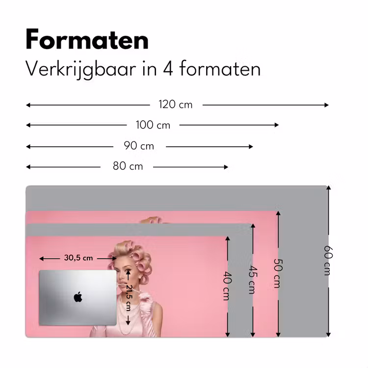 Bureau onderlegger - Vrouw - Roze - Parelketting - Krulspelden — 8