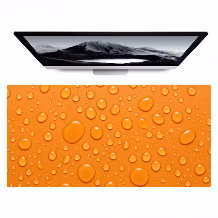 Bureau onderlegger - Water - Druppels - Oranje — 1