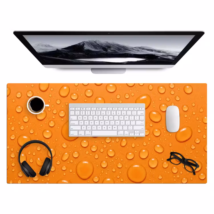Bureau onderlegger - Water - Druppels - Oranje — 4