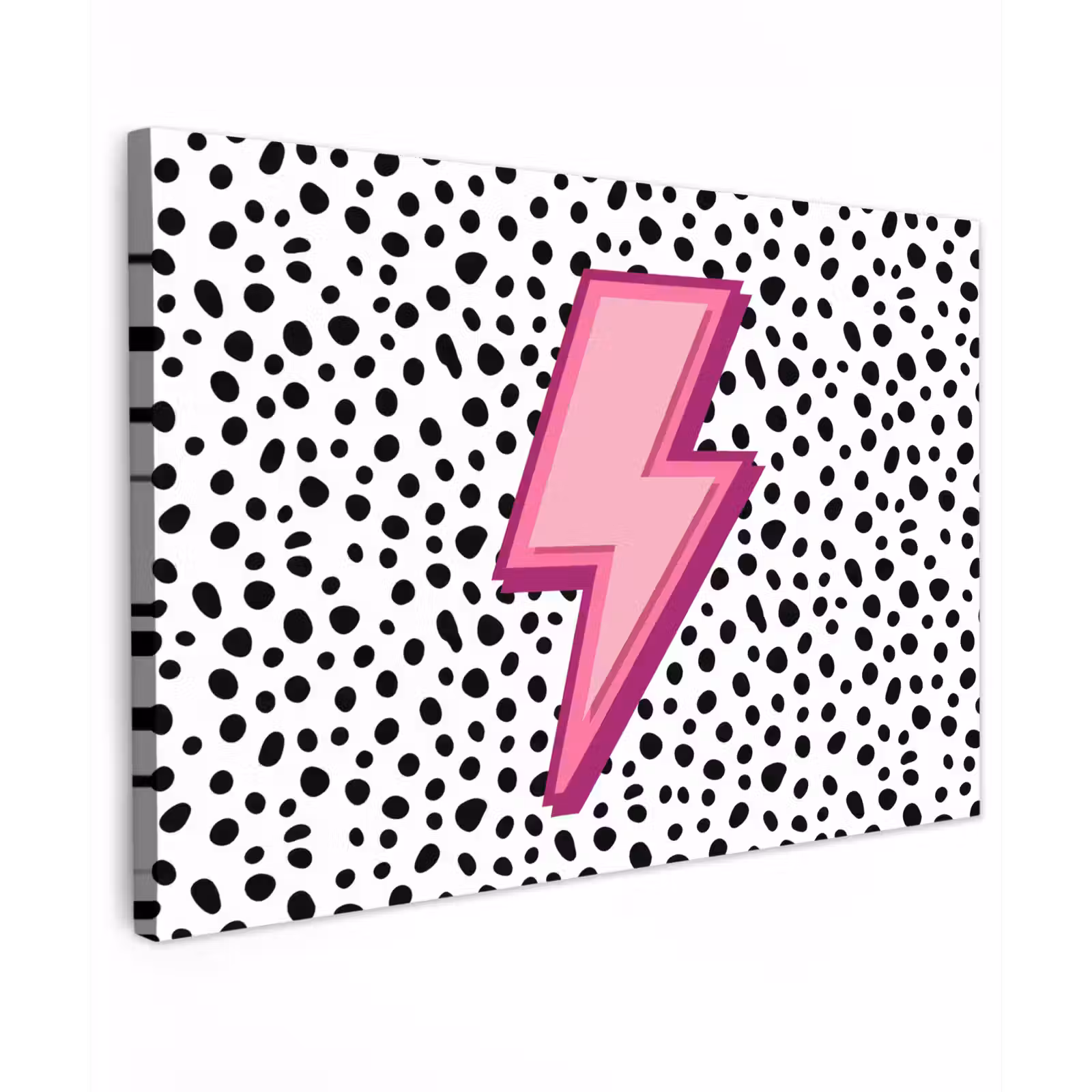 Canvas schilderij - Bliksem - Roze - Stippen — 1