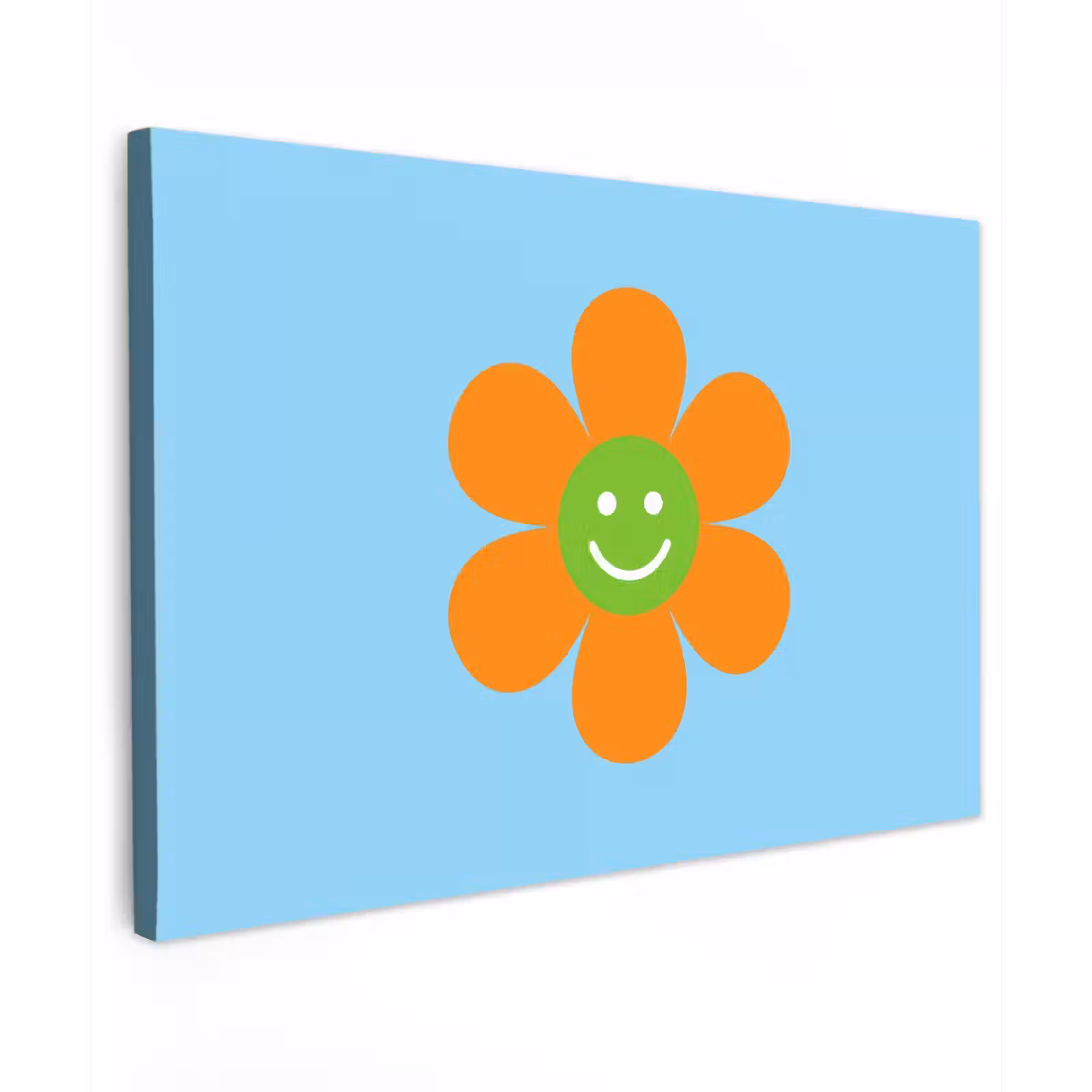 Canvas schilderij - Bloem - Smiley - Kleurrijk — 1