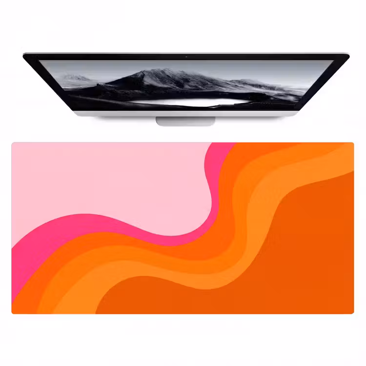 Bureau onderlegger - Retro - Waves - Kleurrijk — 1