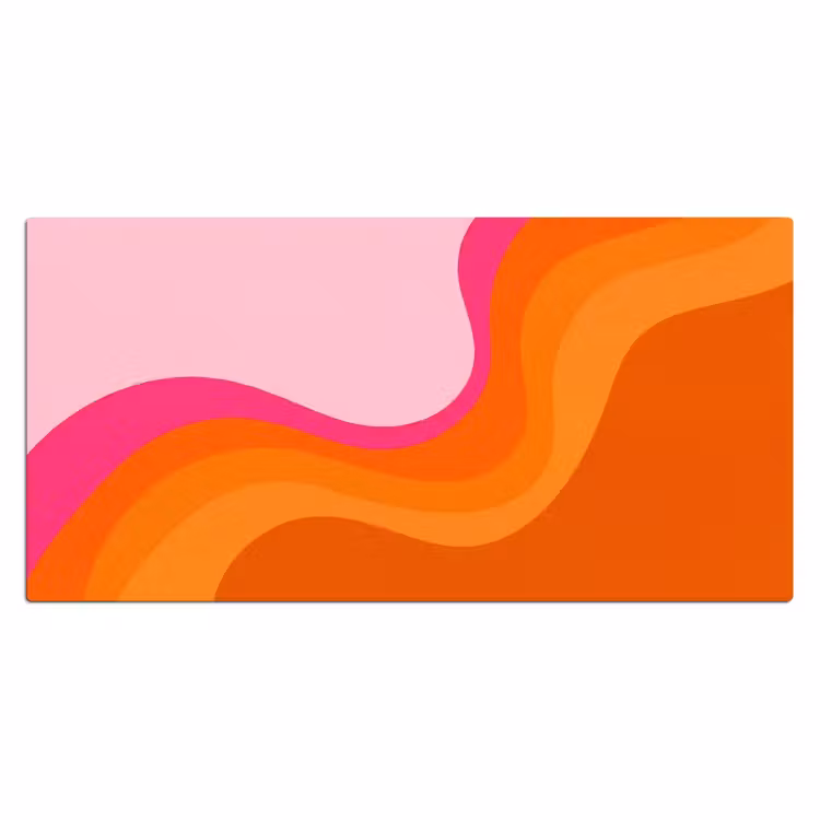 Bureau onderlegger - Retro - Waves - Kleurrijk — 2