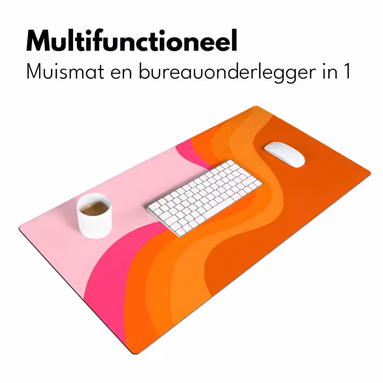 Bureau onderlegger - Retro - Waves - Kleurrijk — 7