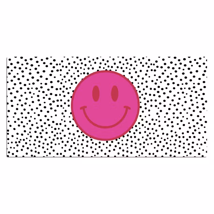 Bureau onderlegger - Smiley - Roze - Stippen — 2