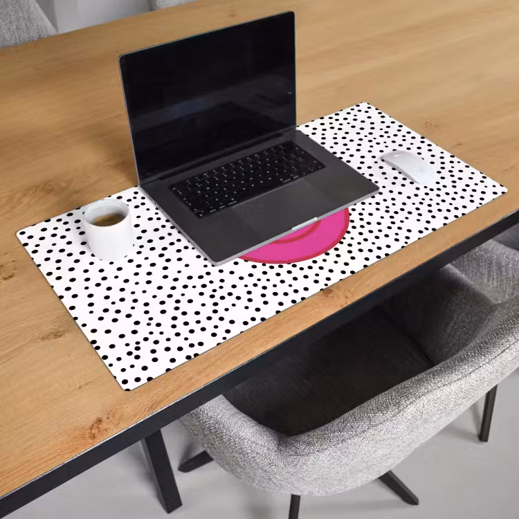 Bureau onderlegger - Smiley - Roze - Stippen — 3