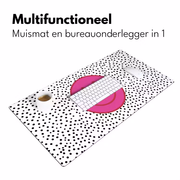 Bureau onderlegger - Smiley - Roze - Stippen — 7