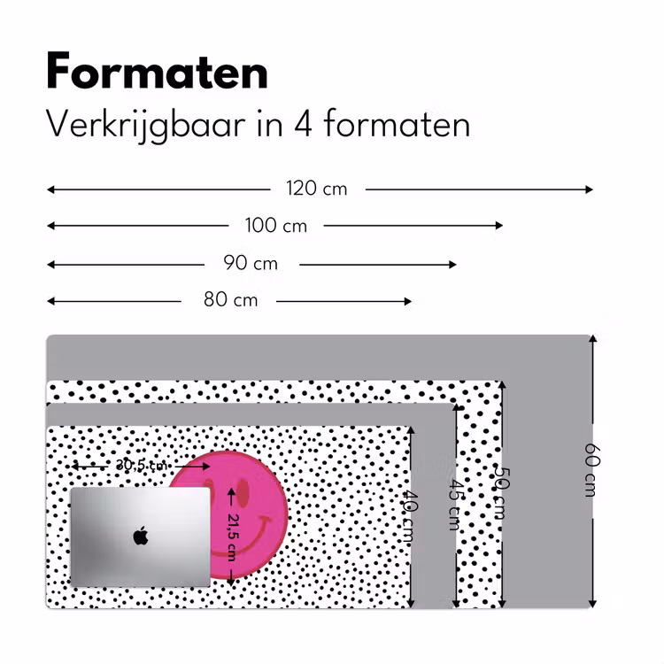 Bureau onderlegger - Smiley - Roze - Stippen — 8