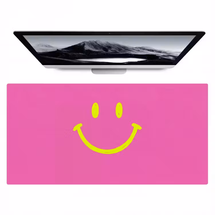 Bureau onderlegger - Smiley - Vrolijk - Roze — 1