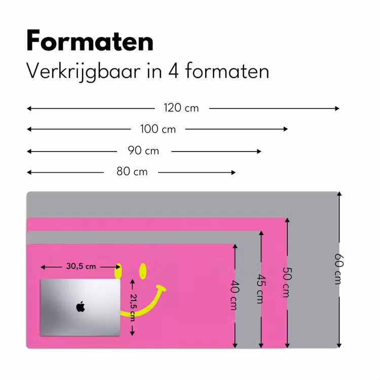 Bureau onderlegger - Smiley - Vrolijk - Roze — 8