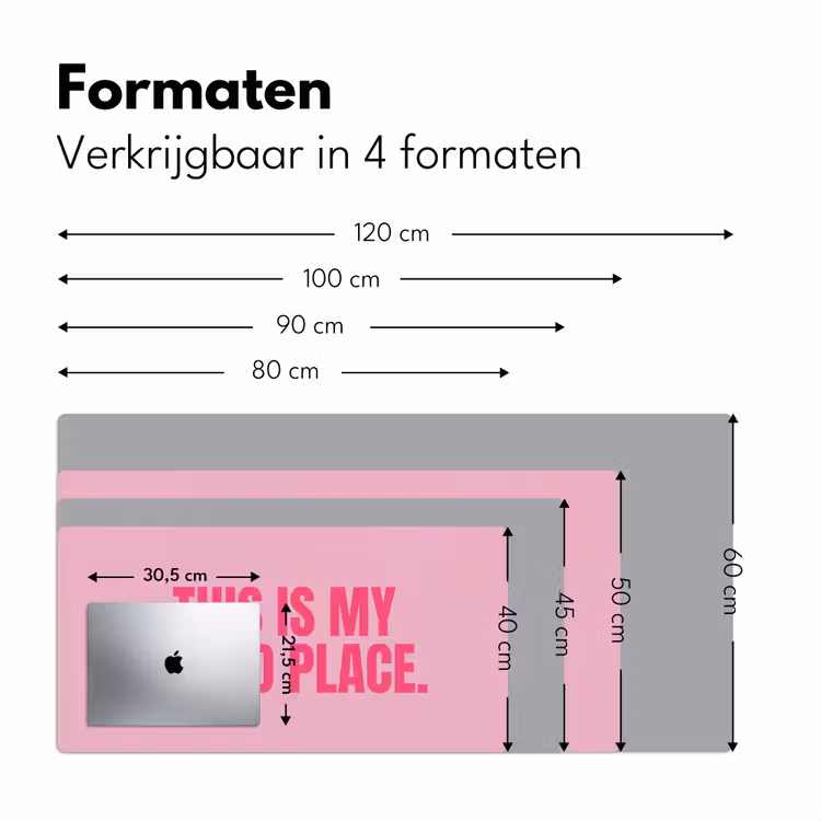 Bureau onderlegger - Tekst - Modern - Roze — 8