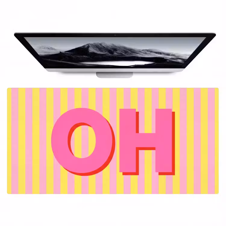 Bureau onderlegger - Tekst - Strepen - Roze — 1