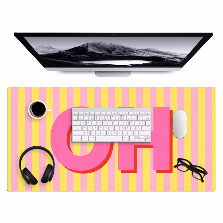 Bureau onderlegger - Tekst - Strepen - Roze — 4