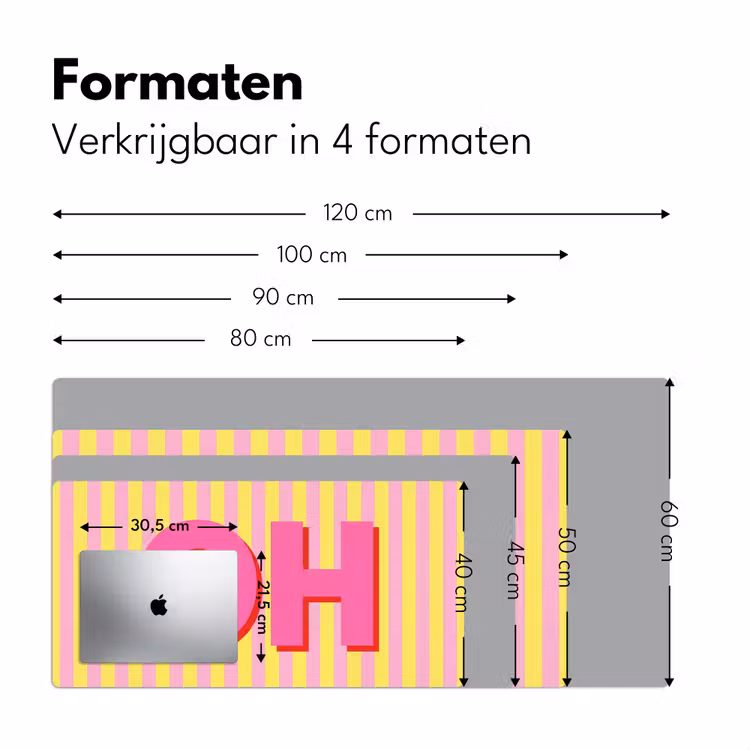 Bureau onderlegger - Tekst - Strepen - Roze — 8