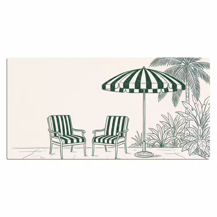 Bureau onderlegger - Terras - Illustratie - Groen — 2