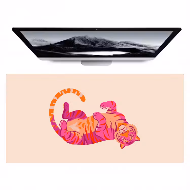 Bureau onderlegger - Tijger - Roze - Oranje — 1