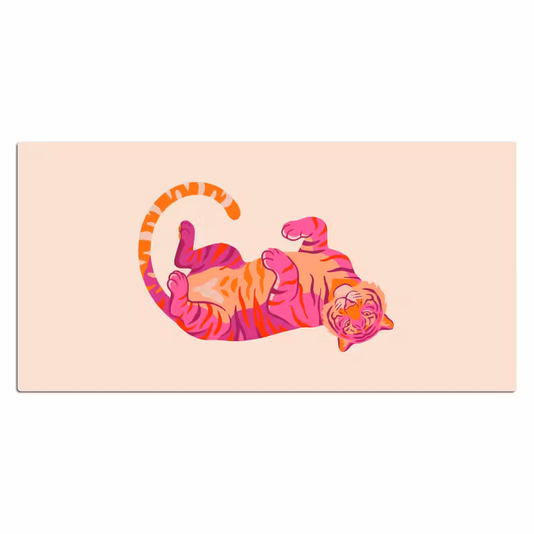 Bureau onderlegger - Tijger - Roze - Oranje — 2