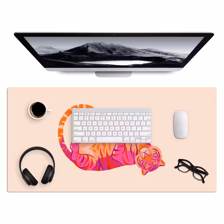 Bureau onderlegger - Tijger - Roze - Oranje — 4
