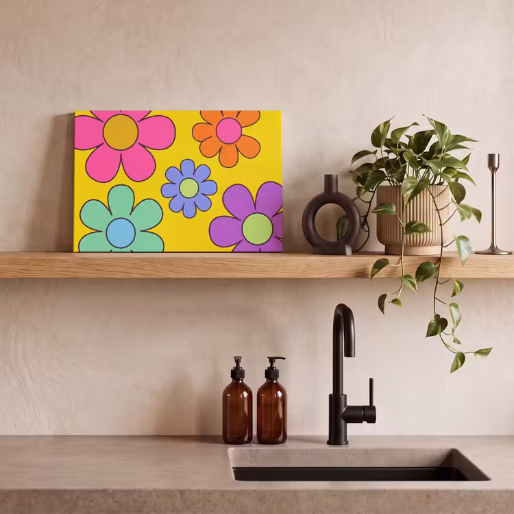 Canvas schilderij - Bloemen - Illustratie - Kleurrijk — 3
