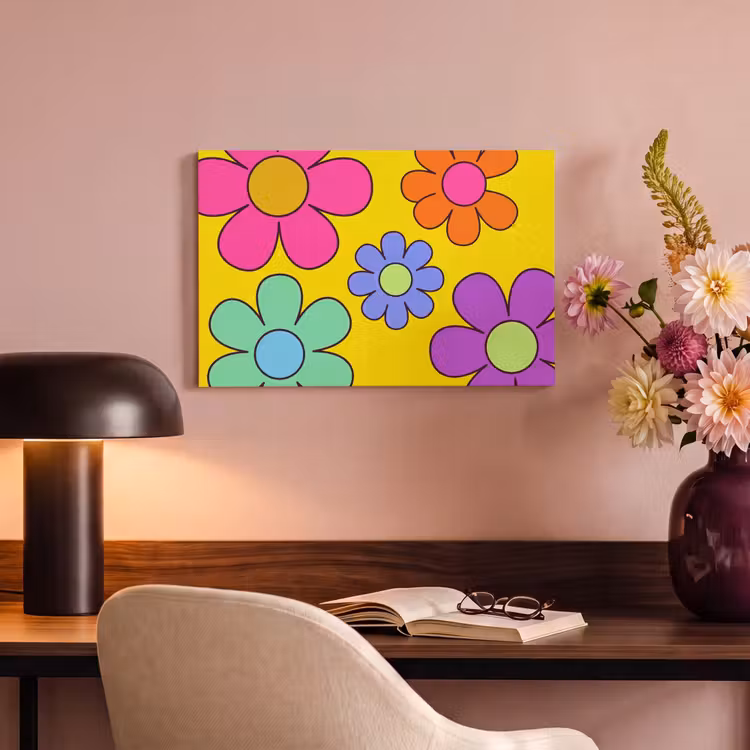 Canvas schilderij - Bloemen - Illustratie - Kleurrijk — 4