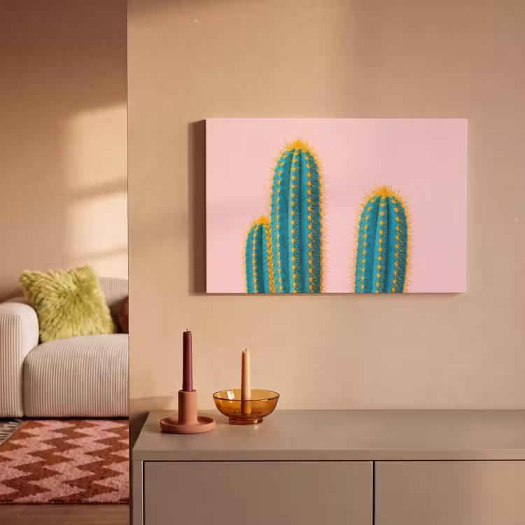 Canvas schilderij - Cactussen - Modern - Pastel — 2