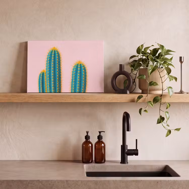 Canvas schilderij - Cactussen - Modern - Pastel — 3