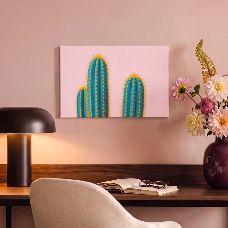 Canvas schilderij - Cactussen - Modern - Pastel — 4
