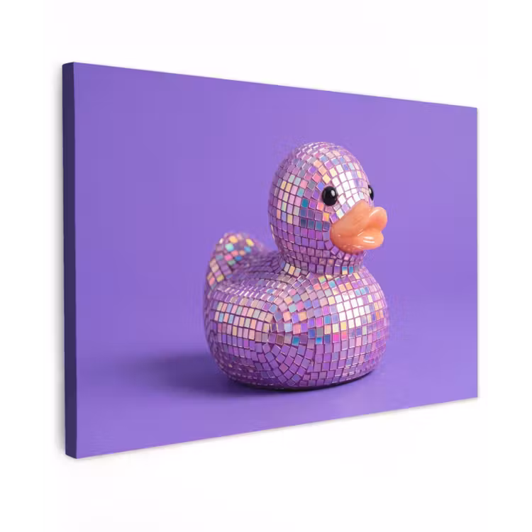 Canvas schilderij - Disco - Eend - Paars — 1