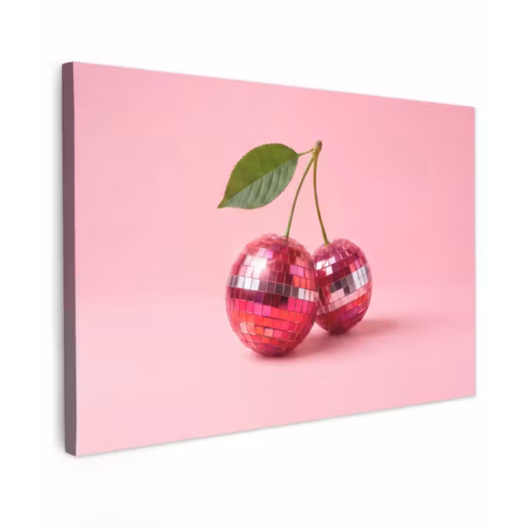 Canvas schilderij - Disco - Kersen - Roze — 1