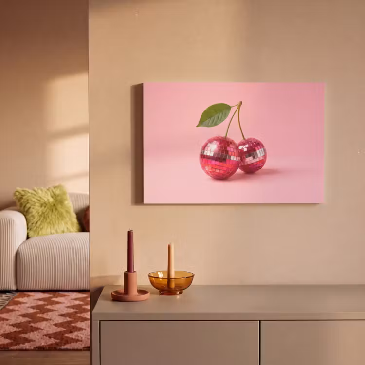 Canvas schilderij - Disco - Kersen - Roze — 2