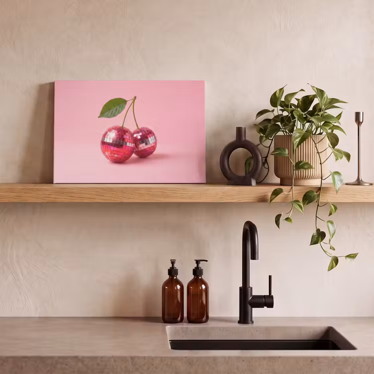 Canvas schilderij - Disco - Kersen - Roze — 3