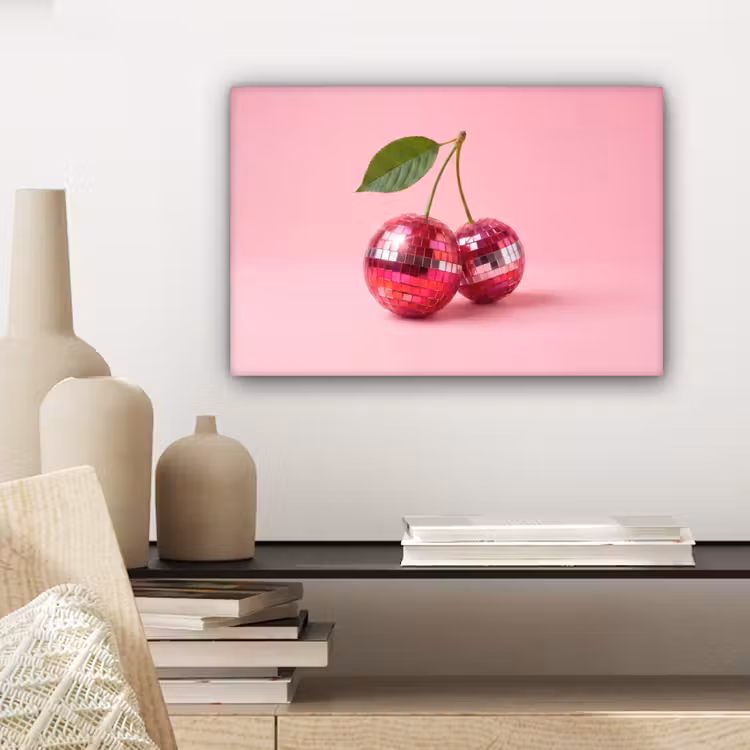 Canvas schilderij - Disco - Kersen - Roze — 5